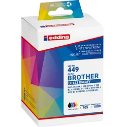 edding Druckerpatronen Multipack ersetzt Brother LC123 BK/C/M/Y