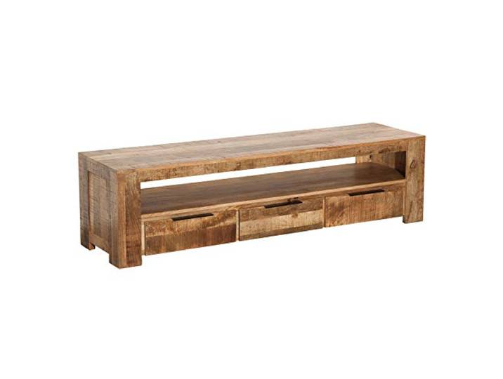 Riess Ambiente TV-Board Iron Craft - 170cm - Natur - Mangoholz mit Stauraum Handgefertigtes Unikat, massiv, montiert geliefert, Schubladen, hoher Komfort, 35kg Belastbarkeit