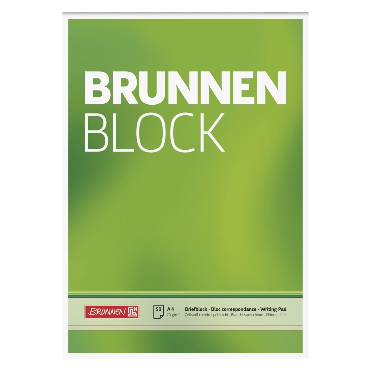 Brunnen 10 Briefblöcke DIN A4 blanko (A4, Blanko, Weicher Einband) (1052726)