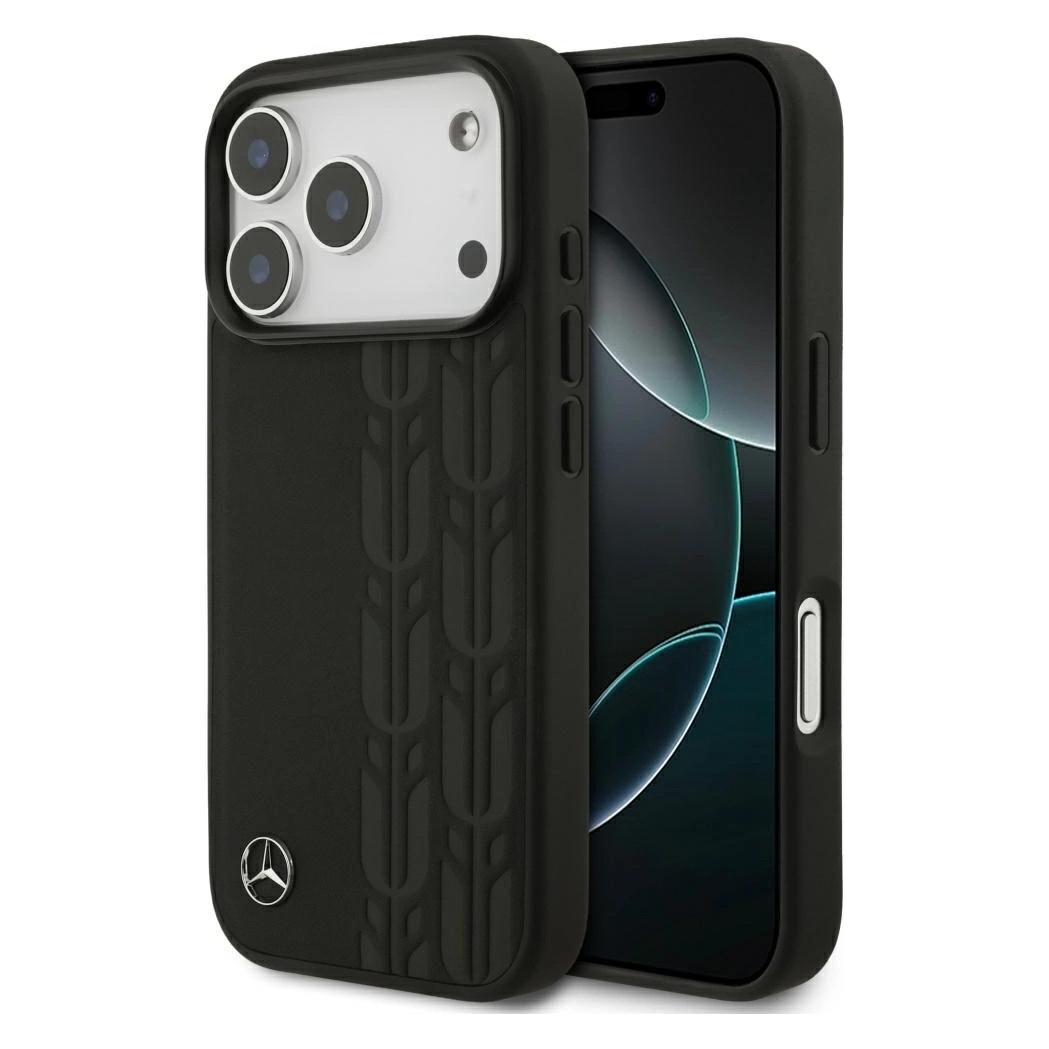 Mercedes Leather Laurel Leaves MagSafe Case for iPhone 17 Pro Black (Apple iPhone 17 Pro) (MEHMP17L25RDSLAK)