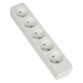 Larsen E-line 5-stikdåse hvid - m/j, u/ledning, 230V/16A (5x) (8531112)
