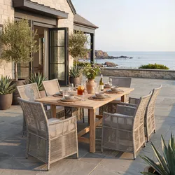 Gartengarnitur Simone Hellgrau Holz/Kunststoff/Outdoorstoff