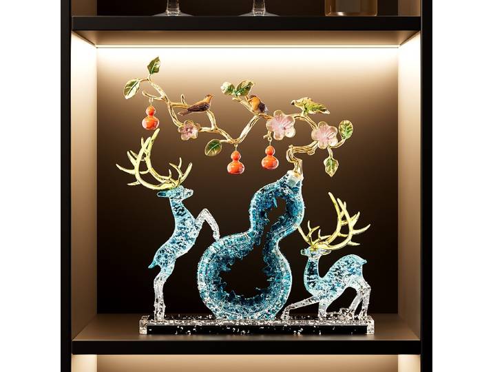 Persimons, Ruyi, Fortune, cerf, décoration de gourde, Sculpture artistique pour salon, entrée, meuble TV, décorations de bureau, cadeaux