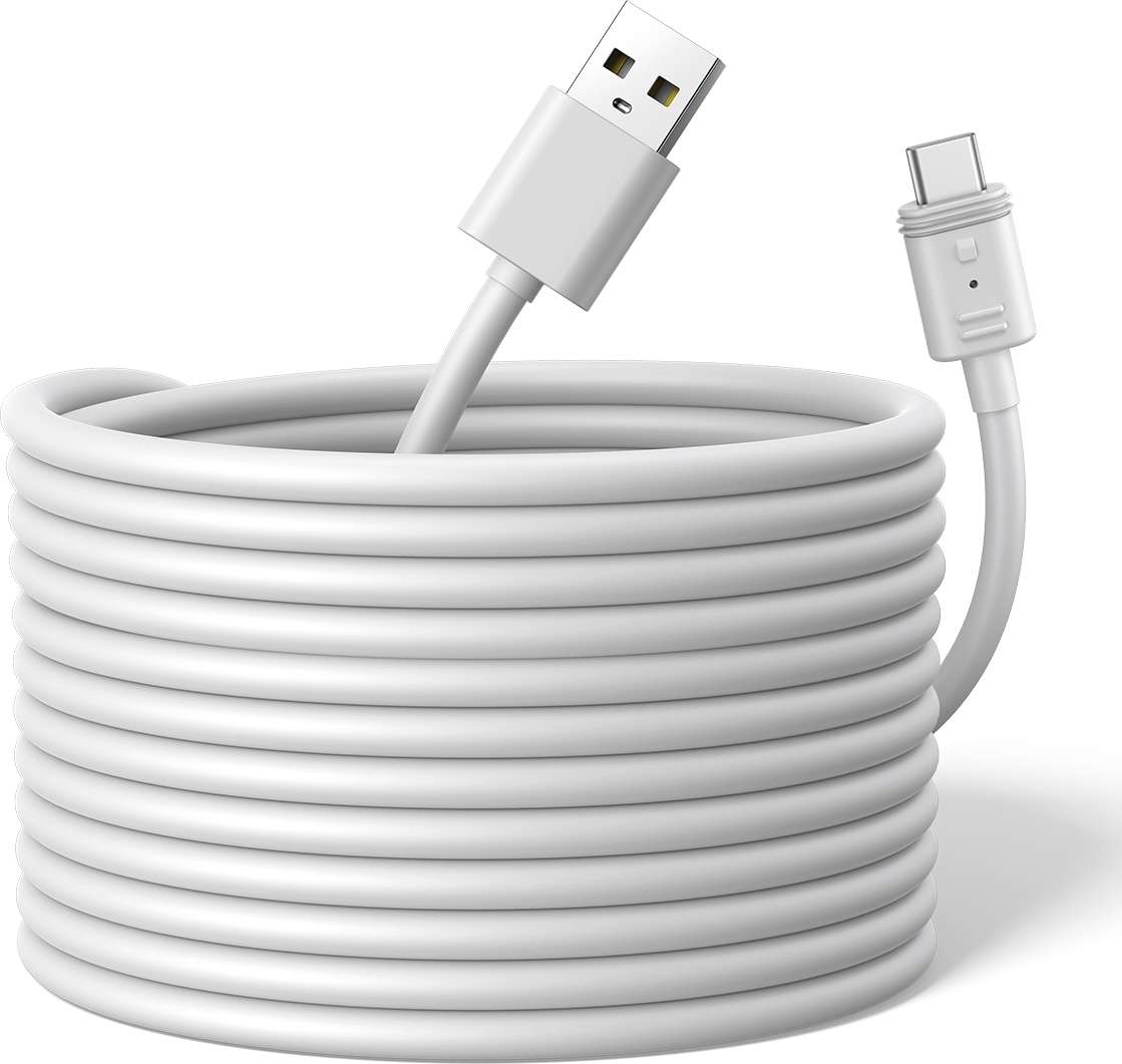 15ft (4.5m) USB-A to USB-C Power Cable for eufyCam S3 Pro and All Upcoming eufy Battery Cameras