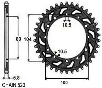 SUNSTAR 1-3356-39 Chain Sprocket
