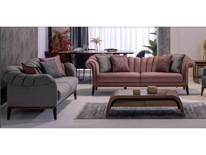Xlmoebel Polstergarnitur Moderne Textil-Sofagarnitur mit elegantem Design und hohem Komfort, (Sofagarnitur, Sofagarnitur 3 + 3 Sitzer), Hergestellt in Europa