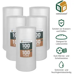 BB-Verpackungen GmbH Trittschalldämmung (500 m2) multifunktionale PE-Schaumfolie 2mm für diverse Fußböden und Warmwasserfußbodenheizung Polster BB-Verpackungen