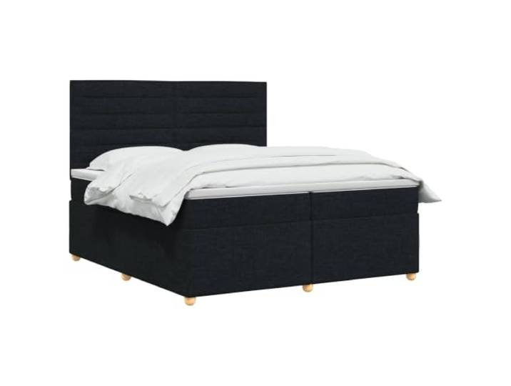 vidaXL Boxspringbett mit Matratze Schwarz 200 x 200 cm Stoff Individuelle Höhe für maßgeschneiderten Komfort. Fix und langlebig für eine lange Nutzung