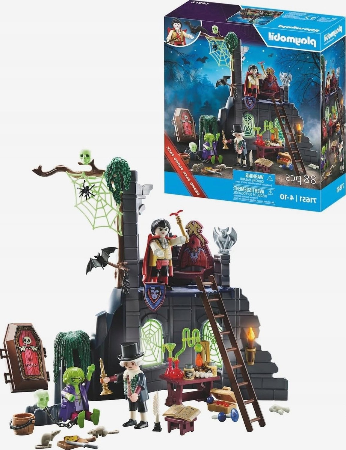 Ruïne Speelgoed Set met 88 Delen: Kasteel, Figuren en Accessoires voor Halloween