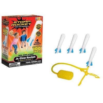 Stomp Rocket 365044 Jr. Glow, 4 GITD-Raketen Spielzeug 1St.