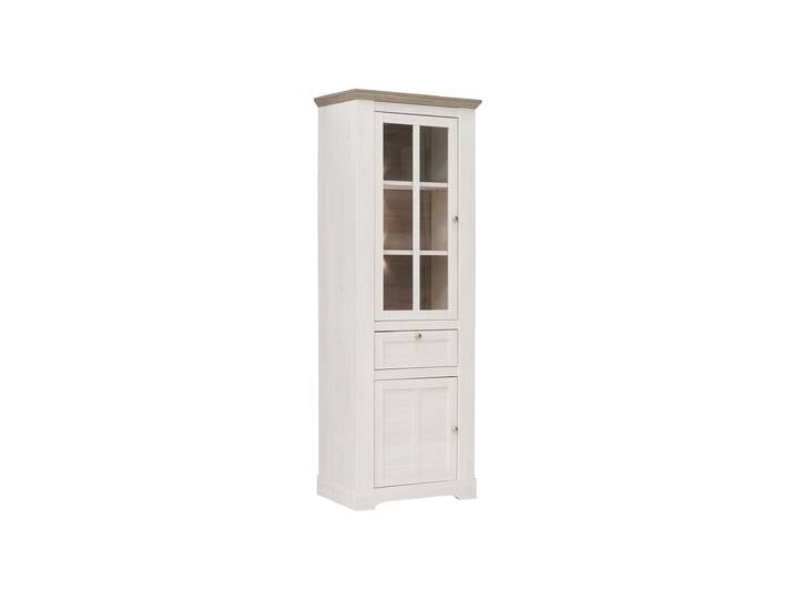 Vitrine mit Beleuchtung Schneeeiche - weiß Breite 76 cm - ILOPPA