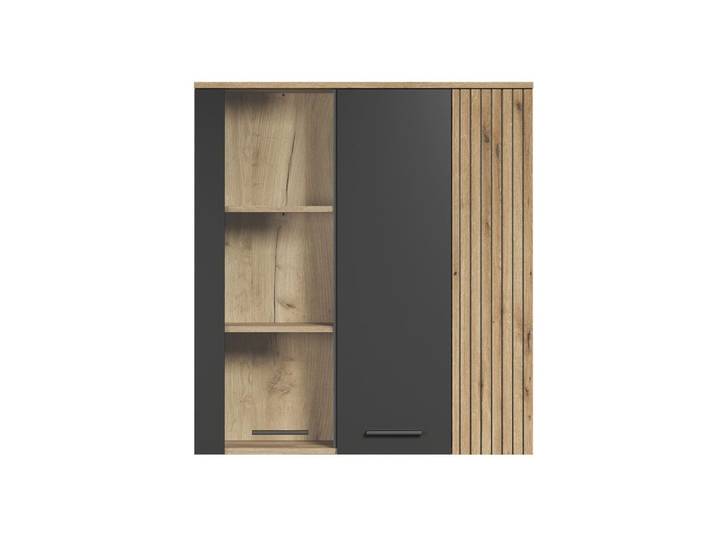 Rangement vitré suspendu - l90 cm - gris anthracite