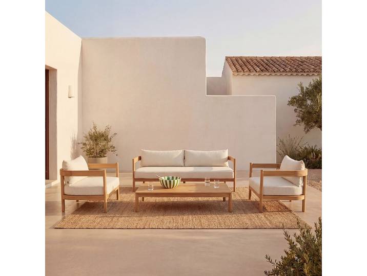 HABITAT - Table basse de jardin en teck massif - Naturel - Figari