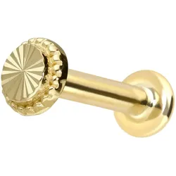 14 Karat Gold Labret mit Innengewinde DISC