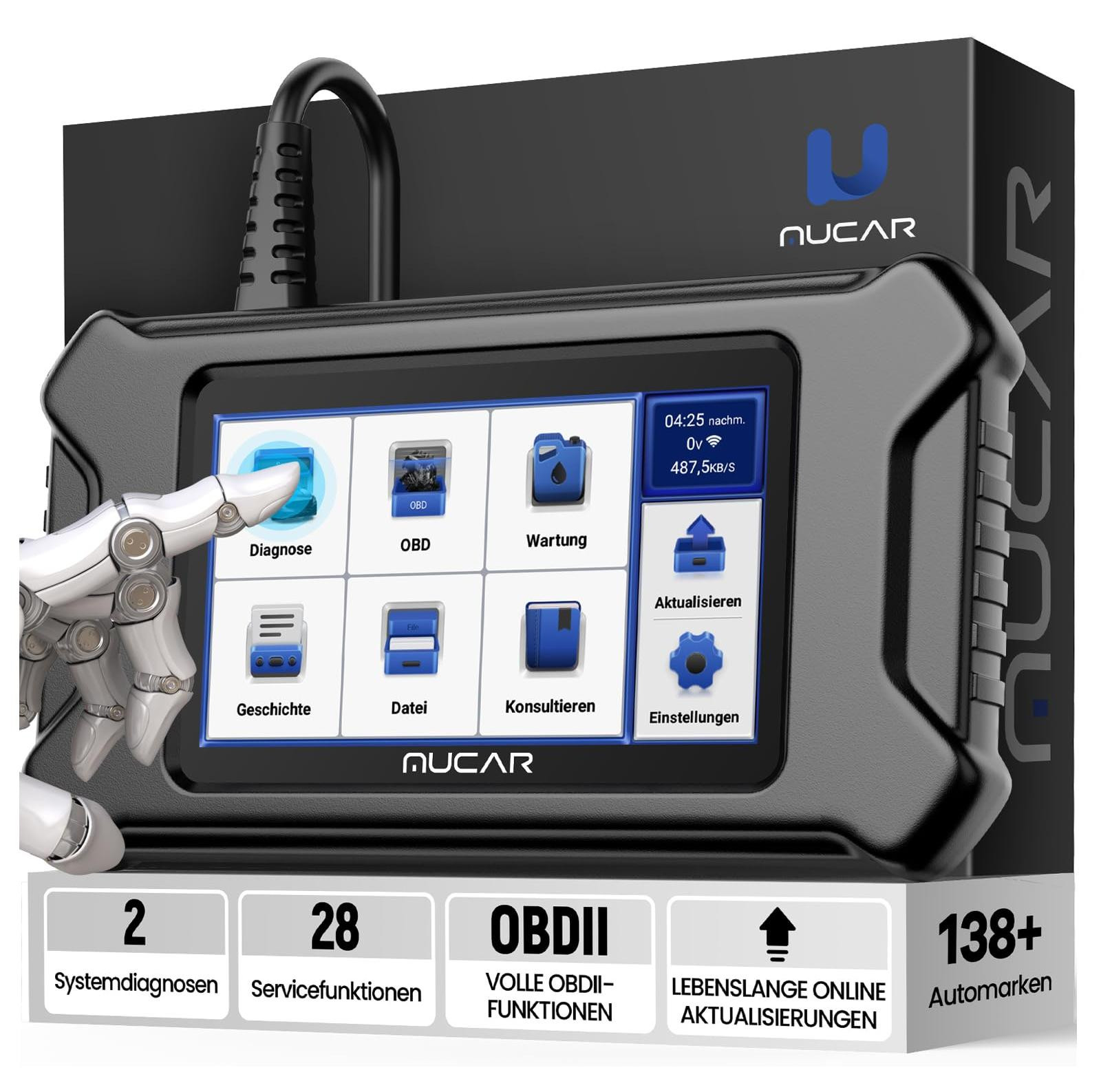 Selius OBD2 Diagnosetool - Universele 2 Systeemdiagnostiek met 28 Resetfuncties