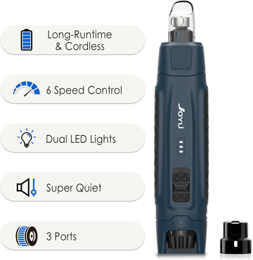 Happy Pet Pantry 6 Speed Quiet Pet Nail Grinder & Dog Nail Trimmer With Dual LED Lights dark Blue