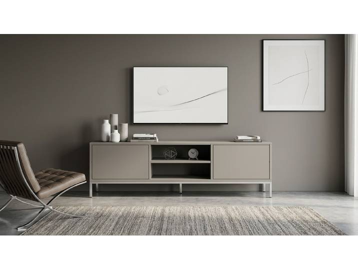 Graues TV Lowboard Premium Dekore Grau