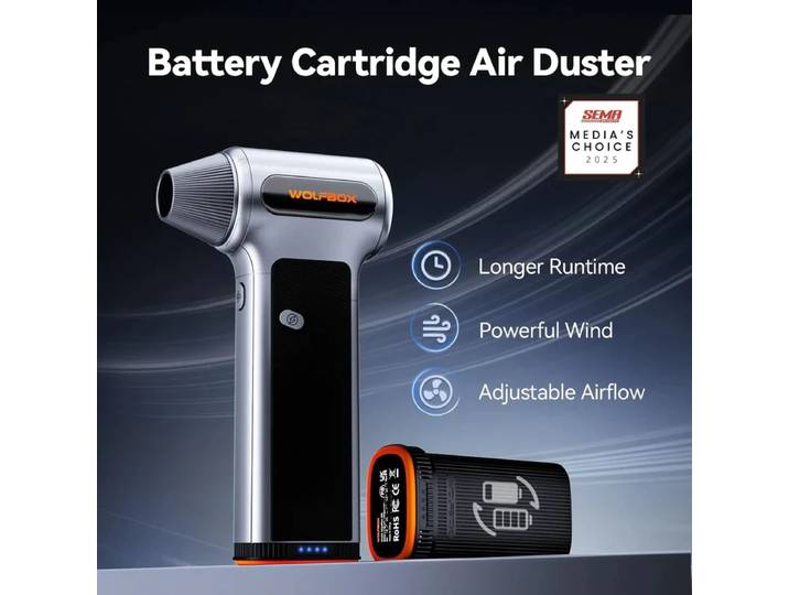 Souffleur d'air portable électrique WOLFBOX MF200, ventilateur turbo sans balais, pour voiture/PC/maison/extérieur
