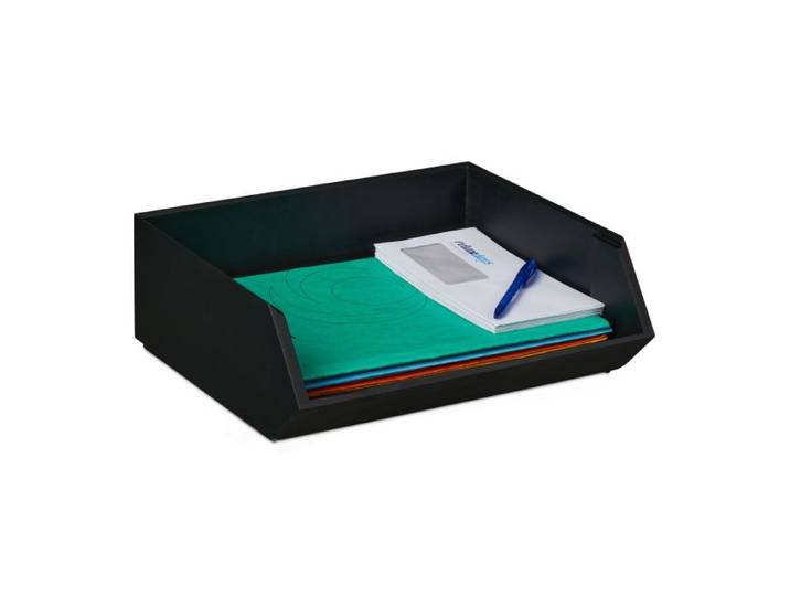 Relaxdays Schreibtischorganizer Bambus stapelbar