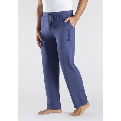 Relaxhose BENCH. LOUNGEWEAR, Herren, Gr. 60/62 (XXL), N-Gr, blau (blau, meliert), Sweatware, Obermaterial: 60% Baumwolle, 40% Polyester, unifarben, Basic, bequem lang, Hosen Relaxhose, aus leichter Sweat-Qualität