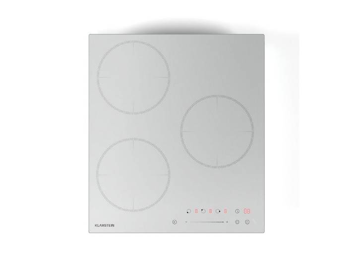 Klarstein Induktions-Kochfeld Delicatessa 45 Induktionskochfeld 45 cm 6600W 3 Zonen Slider Boost 10046343, Einbau-Kochfeld autark Glaskeramik 45 cm mit Touch & Restwärme