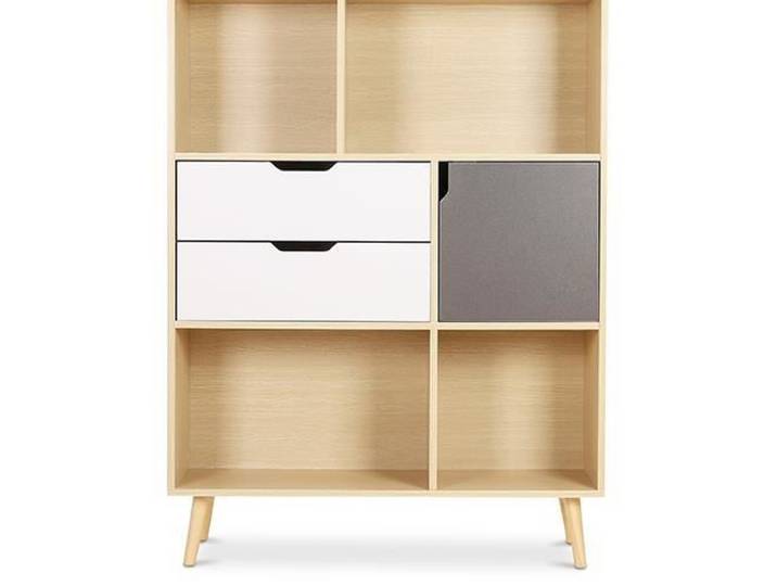 Bibliothèque en Bois - Design Scandinave - Polani Bois naturel