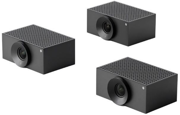 Huddly Crew Système multicaméra IA Système multicaméra assisté par IA composé de trois Huddly L1, pour un suivi automatique de l'image dans les salles