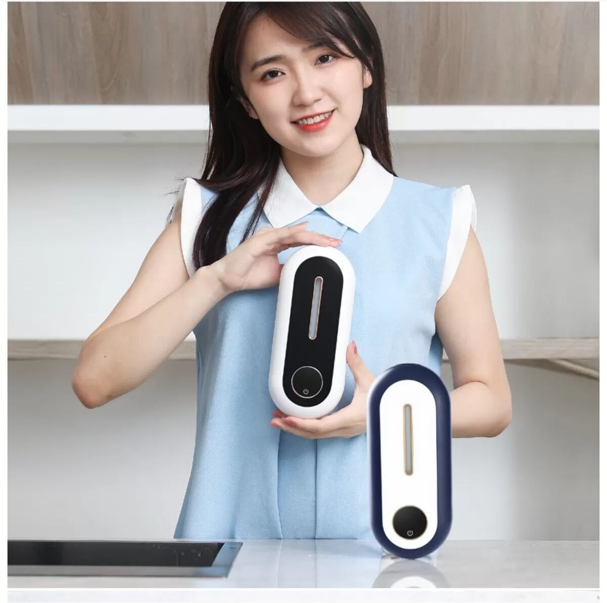 INF Distributeur de Savon Mousse Infrarouge Intelligent - Sans Contact, Mural, Rechargeable USB Blanc