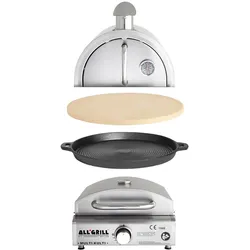 Allgrill Multi-Kulti Set 4: Pizzabackhaube, Pizzastein, Gussgrillplatte