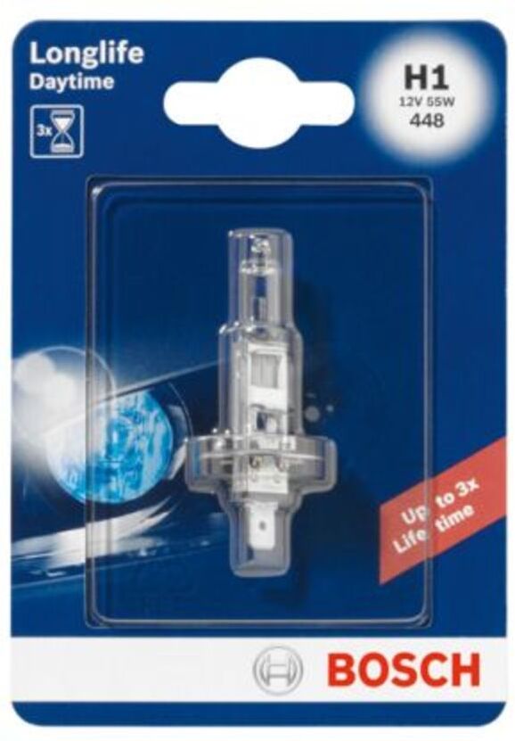 Glühlampe Halogen BOSCH H1 Longlife Daytime 12V, 55W, 1 Stück