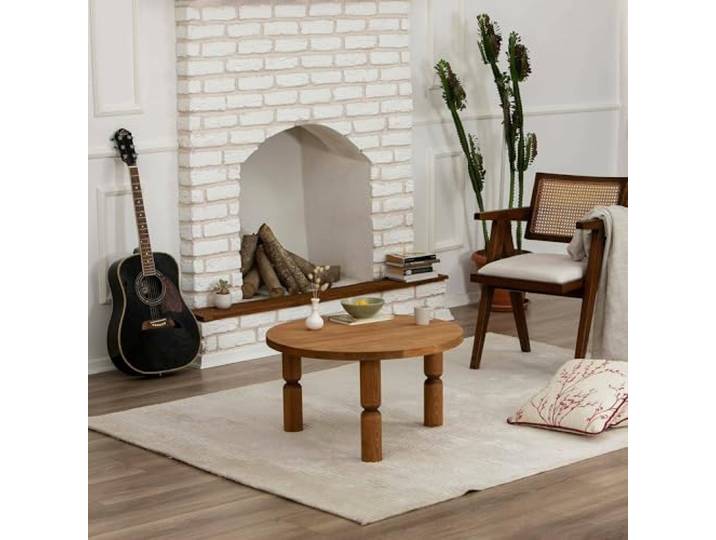 Dmora Couchtisch Vesta 70x70x40 cm Braun Zeitschriftenhalter
