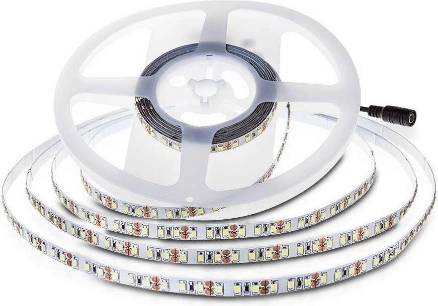 V-TAC VT-2835 LED-strip 24V, 10 meter, warm wit 3000K, SMD2835, 7,5W/meter, 120 LED/meter, IP20