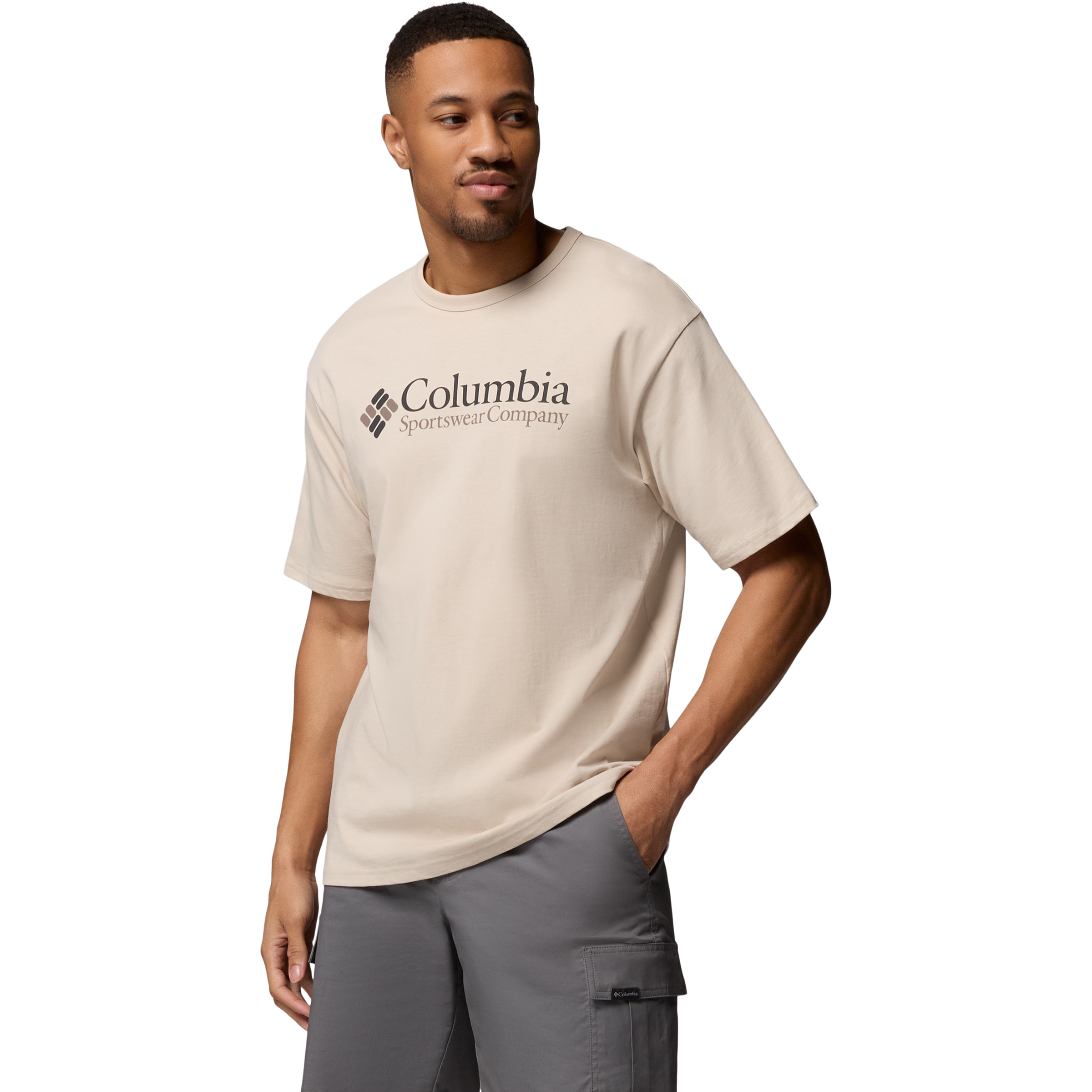 Columbia CSC Heavyweight Logo Herren T-Shirts beige Größe M Lifestyle Hautfreundlich