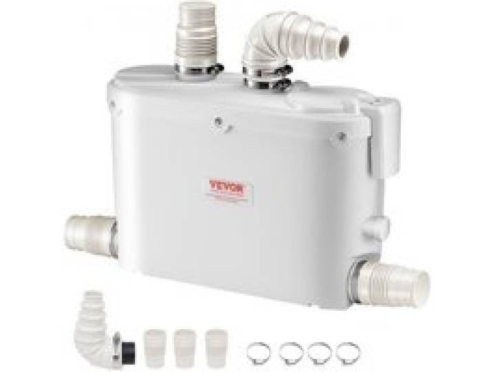 VEVOR Hebeanlage, 500 W, 110 L/min Durchfluss, 8 m Förderhöhe, Schmutzwasserpumpe mit 4 Wassereinlässen, Abwasserhebeanlage für Küche, Keller, Dusche, Waschbecken, Waschküche, Badewanne