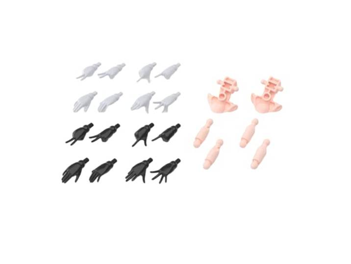 Bandai 30MS Option Hand Parts [White/Black], meerkleurig, eenheidsmaat (4573102633590)