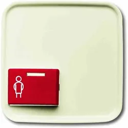 Busch-Jaeger Klinik Ruftaster, cremeweiß/elektroweiß, geeignet als Zentralplatte, busfähig, Einzel Ruf