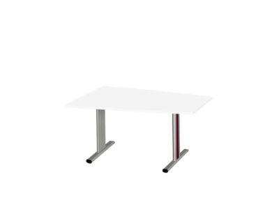 Schäfer Shop Select Besprechungstisch MODENA Basic, Tonne, T-Fuß, B 1400 x T 1000 x H 717 mm, weiß/weißaluminium RAL 9006