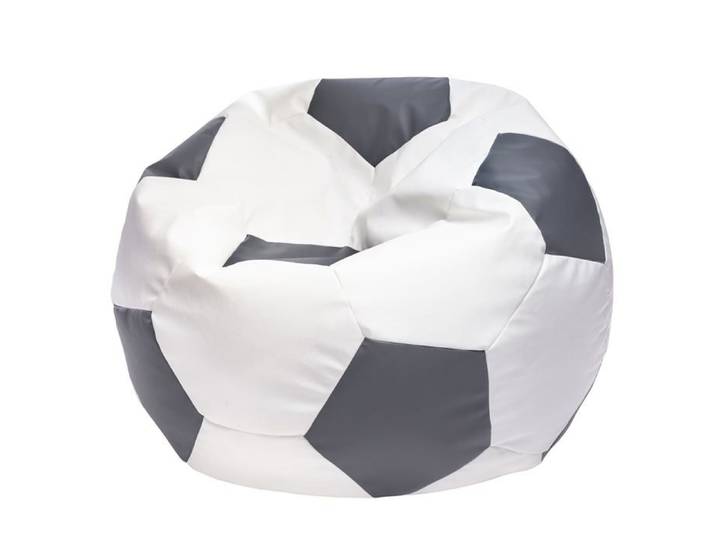 Football Pouf M en Simili Cuir Pouf Fauteuil Gaming Enfant 65x45cm Gris - Ecopuf