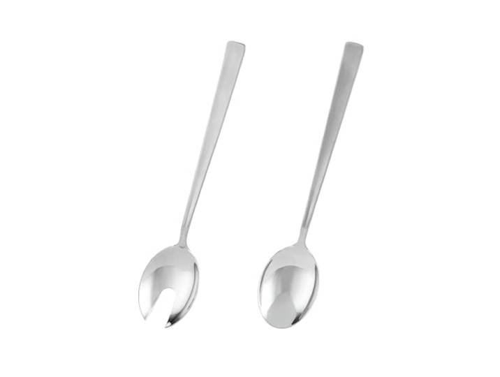 RÖSLE Salatbesteck 2-teilig VS 600 Edelstahl 18/10, hochglänzend Hochwertige Salatschöpfer zum Servieren von Salat, Servierbesteck-Serie, spülmaschinengeeignet, silbern