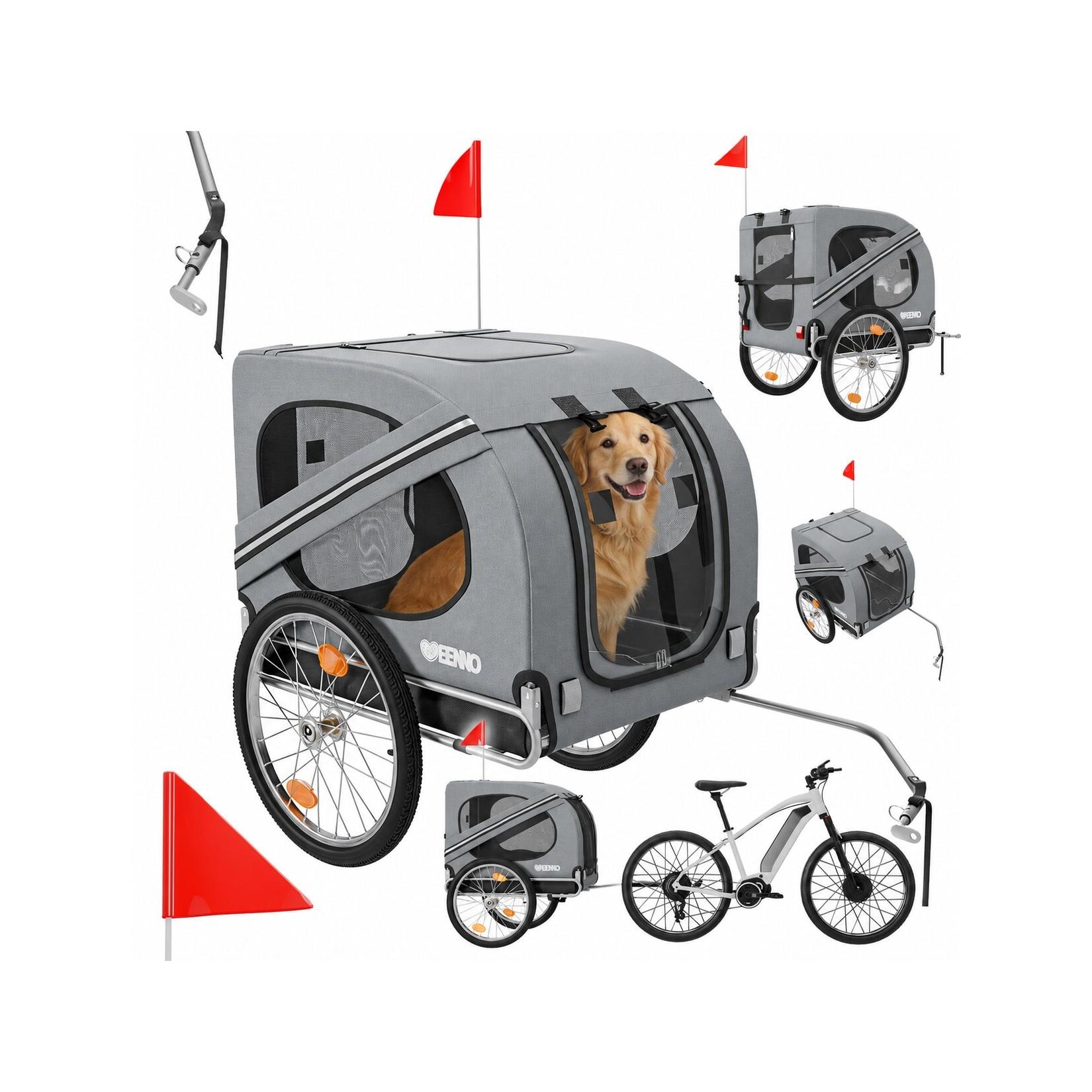 BENNO® Hundefahrradanhänger LUNA Kleintierfahrradanhänger Buggy faltbar, grau