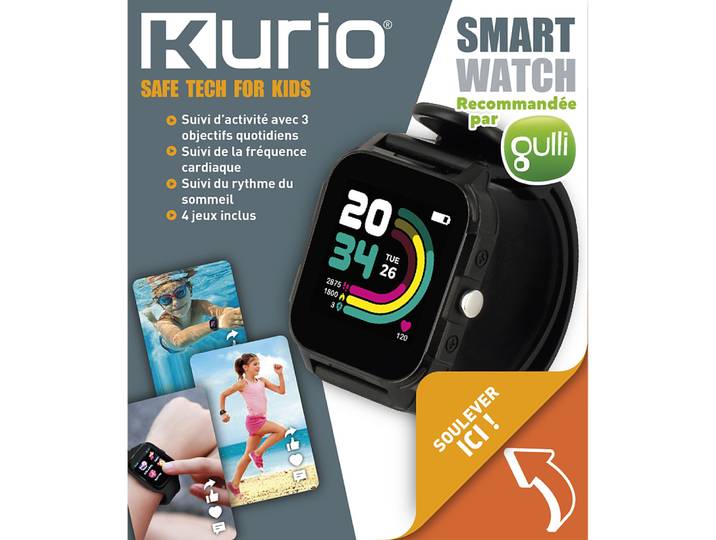 Kurio - La montre connectée noire - Recommandée par Gulli