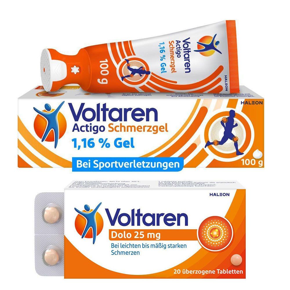 Voltaren Dolo Schmerztabletten & Actigo Schmerzgel mit 1% Diclofenac 1 St