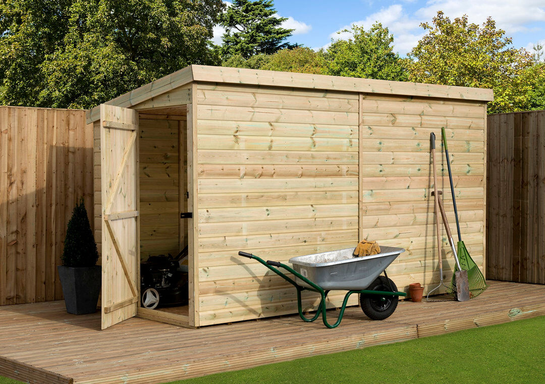 Empire Sheds Ltd Shiplap Pent Wooden Shed Beige 5 Ft. W x 9 Ft. D