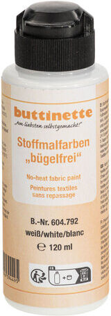 buttinette Stoffmalfarbe bügelfrei in verschiedenen Farbtönen, 120 ml