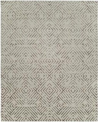 Natori KALATY Modern Grey Hand-Knotted Wool & Viscose Area Rug