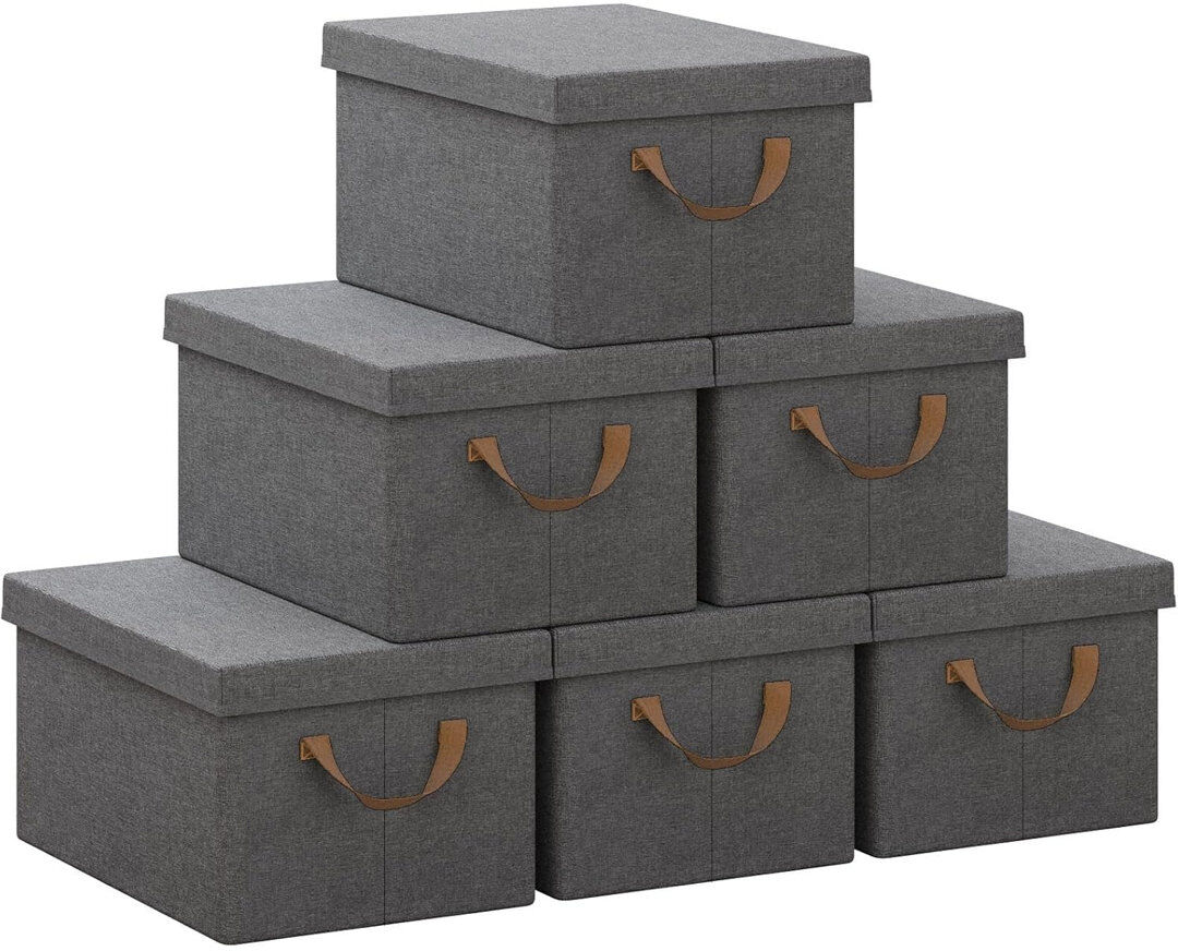 17 Stories Wool / Felt Decorative Bin Gray 20 L