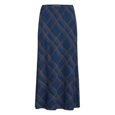 Midirock B.YOUNG "b.young Casual BYFALL", Damen, Gr. 38, blau (schwarz sapphire check), Röcke