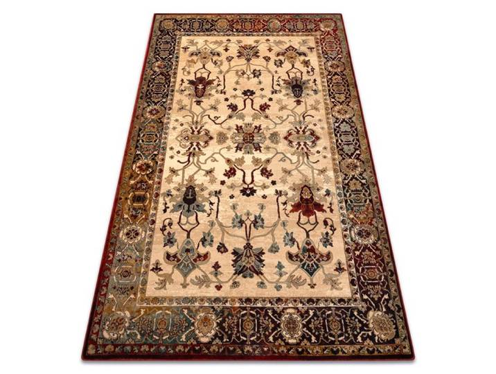 Tapis en laine POLONIA BODRUM Ornement cadre rubis clair - 235x350 cm