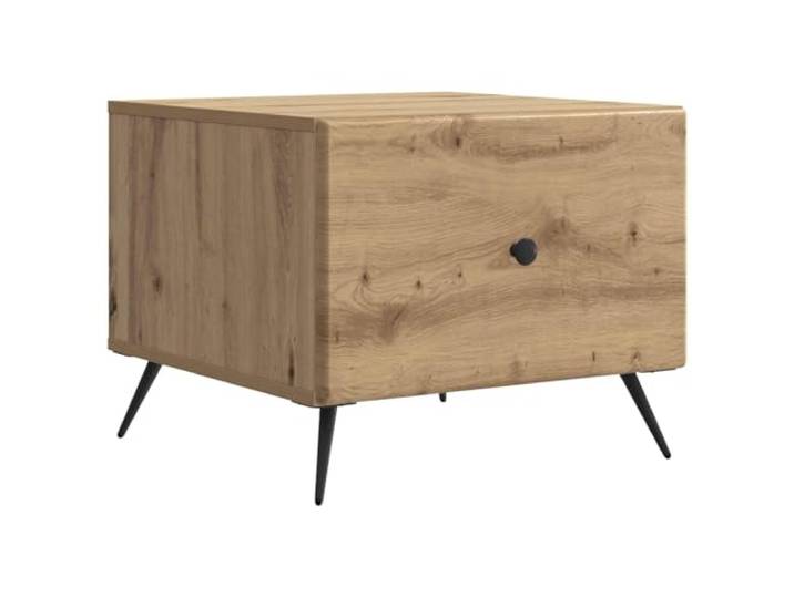 Couchtisch Eiche Artisan 49 x 50 x 40 cm Engineering Holz Rechteckige Arbeitsplatte, Schubladen mit Knöpfen, konische Beine, Vintage-Stil, Wohnzimmer, Engineering Wood