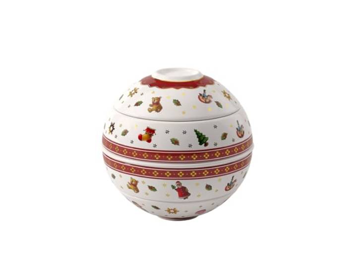 Villeroy & Boch – Toy's Delight La Petite Boule Snacking-Set 5 teilig Rot, Spülmaschinenfest, Geschirrset, Weihnachtsgeschirr Toys, Deko Weihnachten, Premium Porzellan